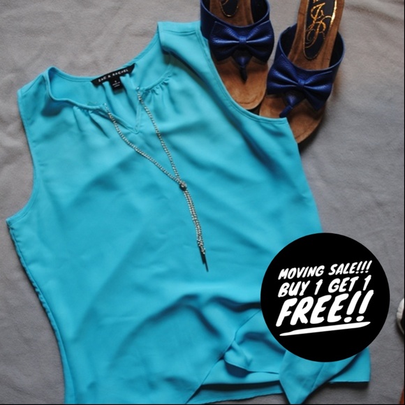 Zac & Rachel Tops - Blue Sleeveless Blouse
